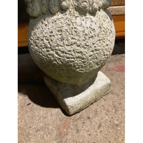 269 - Gargoyle on circular stone - concrete garden ornament