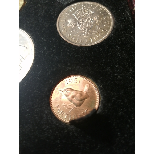 39A - 1951 proof set (10 coins) in original Festival of Britain case