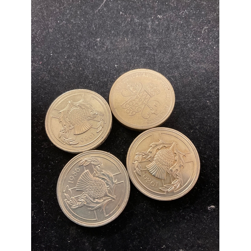 175A - Four old two pound coins