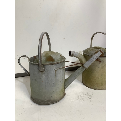 390 - 2 Galvanised watering cans