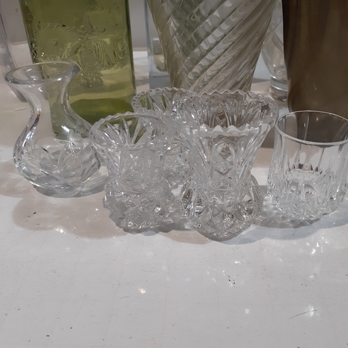 24 - Glass vase lot. Various sizes and colours. No damage.