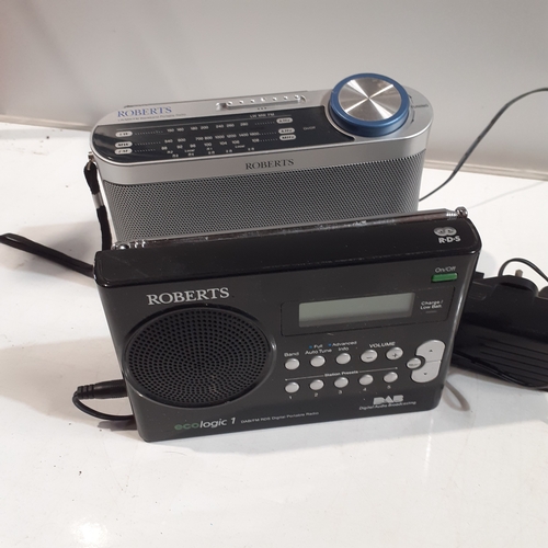 5A - 2 Roberts portable radios. One Ecologic 1 and a 3 band New classic. Sold as untested
