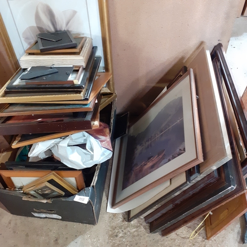 302 - Large quantity of pictures, prints and paintings, framed. Varying subjects and sizes