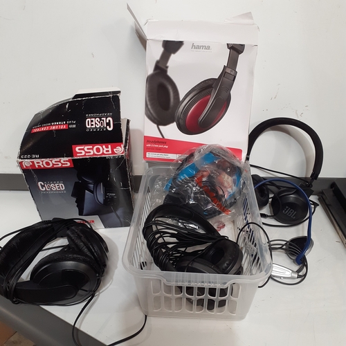 50 - Headphone lot including Hama, Ross, JBL and more. Some new, unused