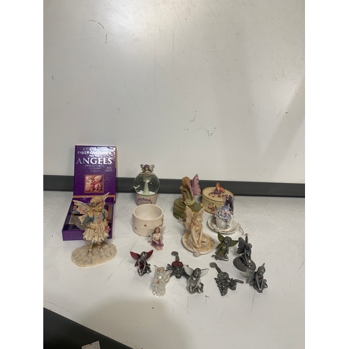 53 - quantity of fairy related items inc pewter & metal figures