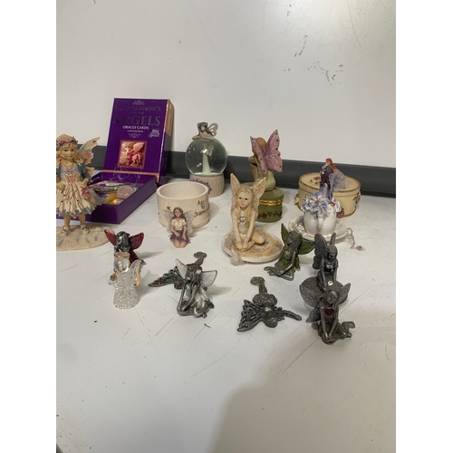 53 - quantity of fairy related items inc pewter & metal figures