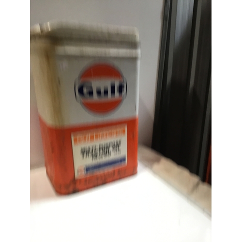 3 - Collectible Gulf multi-purpose tractor oil can