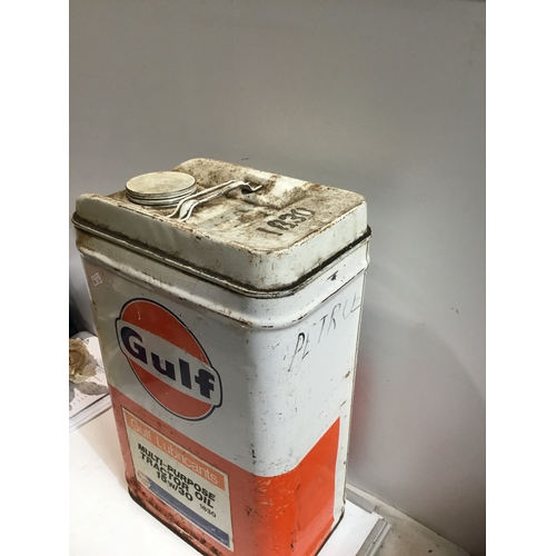 3 - Collectible Gulf multi-purpose tractor oil can