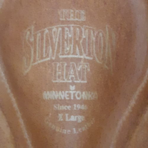 8 - MinneTonka genuine leather beige cowboy hat. Size XL in very good condition