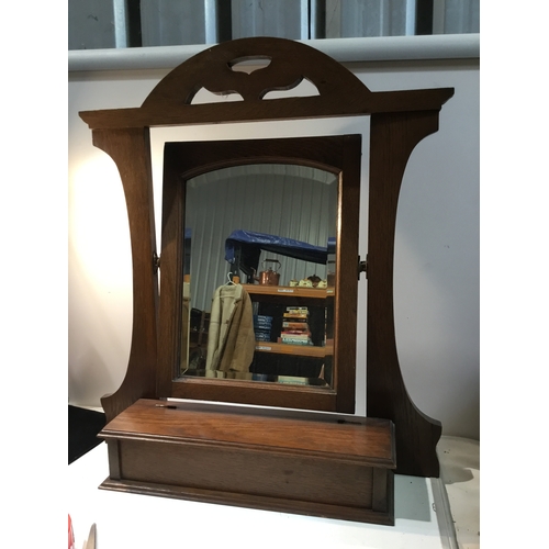 32 - Antique Dressing table, swing mirror with lift up box