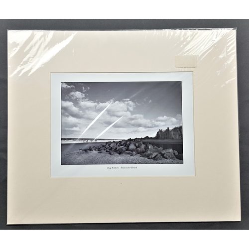 125A - 4 black & white prints in mounts. Brancaster Beach, Downham Market, Chelker Reservoir – Yorkshire Da... 