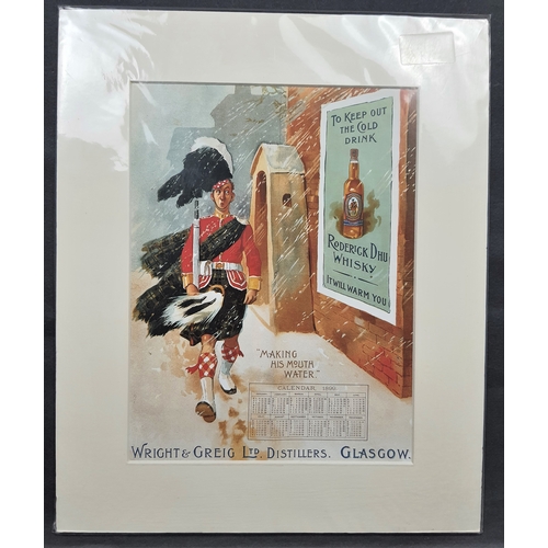 124A - 2 colour prints of reproduction advertising posters for Cowan’s Finest Irish Whisky and Wright & Gri... 