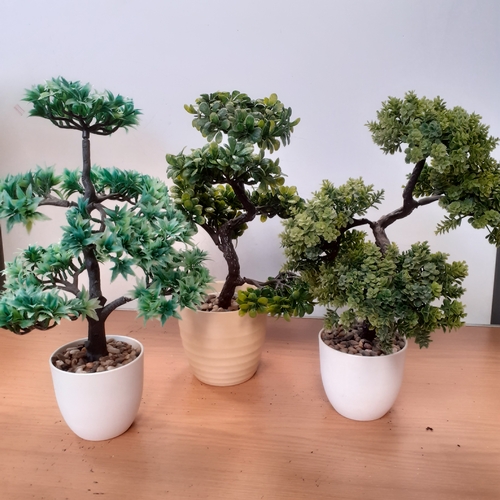5 - 3 decorative artificial trees in pots. Nice condition