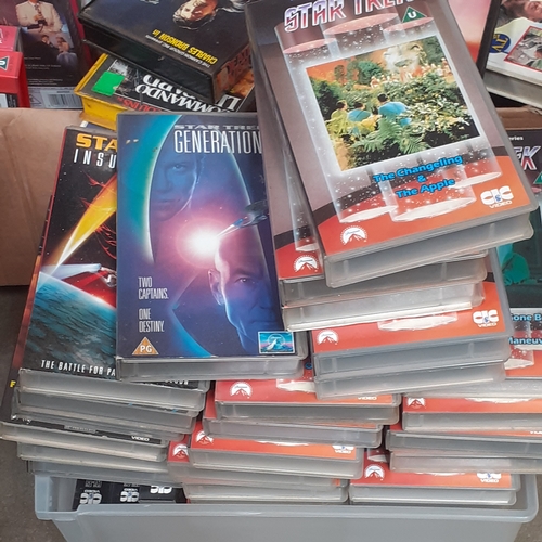 23 - Massive quantity of VHS cassette tapes. Mixed genre including Buffy, Star trek, comedy, crime and ma... 