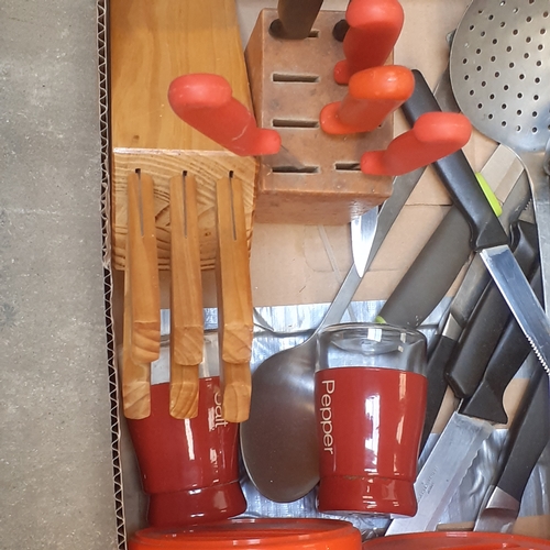 32 - Massive joblot comprising mainly of kitchenware. Tudorware, Meakin cake plates,  knife block, Church... 