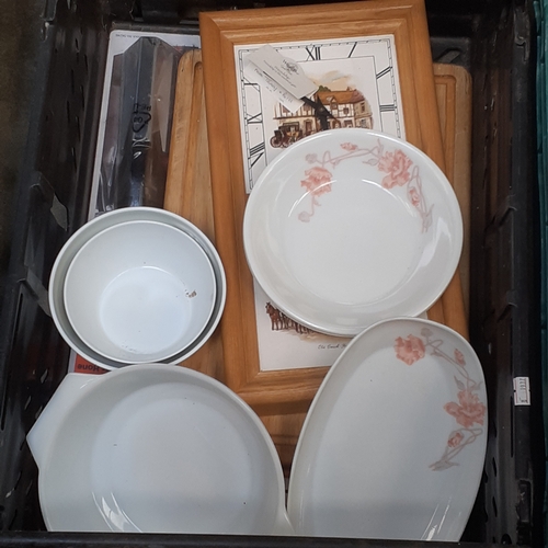 32 - Massive joblot comprising mainly of kitchenware. Tudorware, Meakin cake plates,  knife block, Church... 