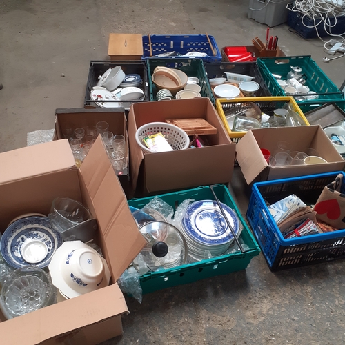 32 - Massive joblot comprising mainly of kitchenware. Tudorware, Meakin cake plates,  knife block, Church... 