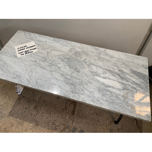 536 - 90cm long heavy marble topped coffee table