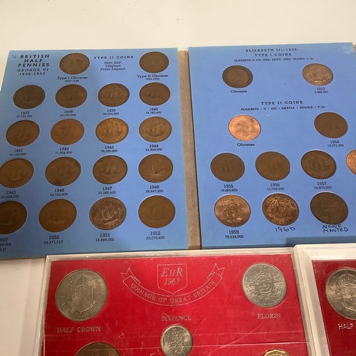 64 - 2x 1967 coinage of Great Britain sets - half crown to half penny & Great Britain 1937 halfpennies co... 