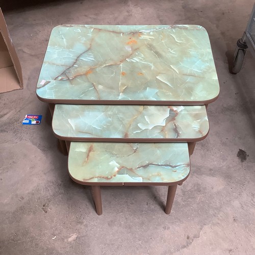 317 - Repro marble effect nest of 3 tables