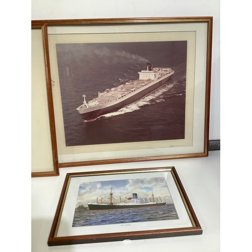 452 - Quantity of nautical themed pictures inc MV Cyclops, MC Machaon & Tokyo Bay