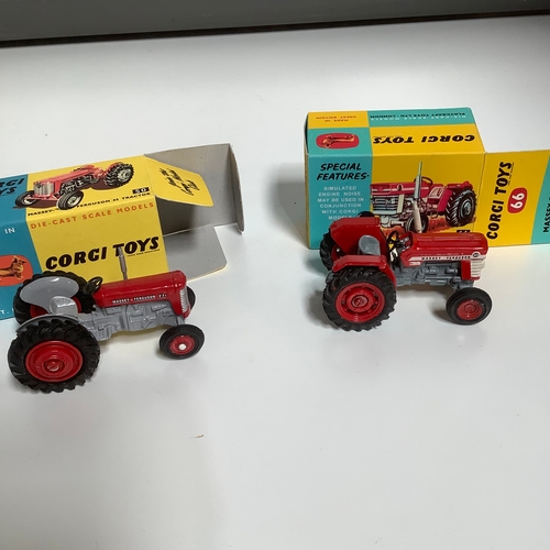 280 - Corgi Massey Ferguson tractors times three -repainted plus in repro boxes