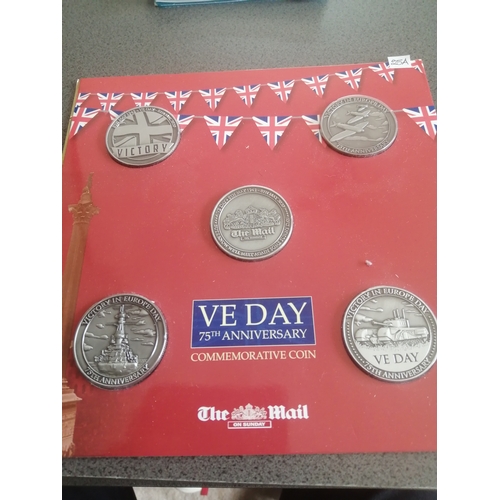 25A - VE Day commemorative set of 5 coins in the original presentation sleeve