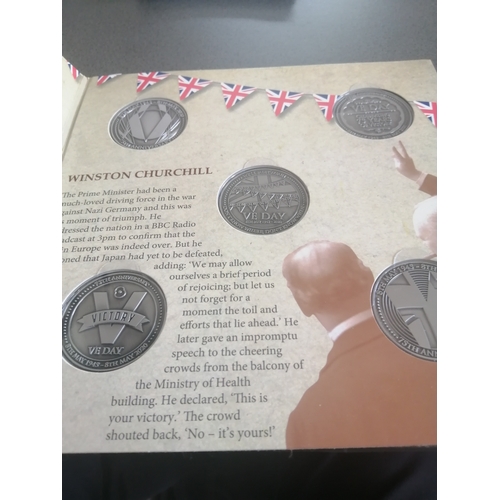 25A - VE Day commemorative set of 5 coins in the original presentation sleeve