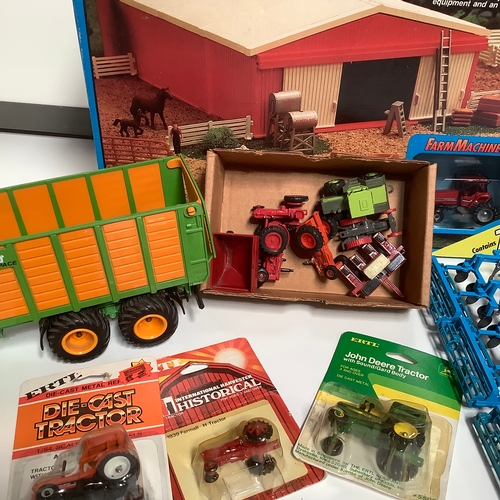 293 - Sika ertl farm country machine shed set & tonka tractors & machinery