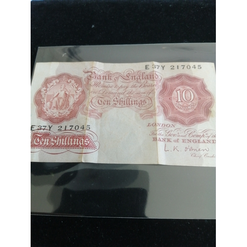 29A - Elizabeth ll ten shilling note L K Beale (1955-62)