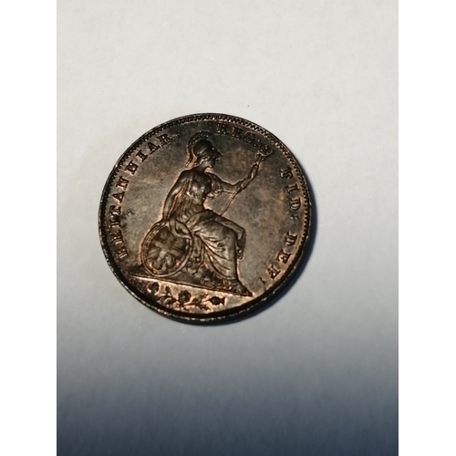 32A - 1854 Victorian farthing in extremely fine condition with lustre
