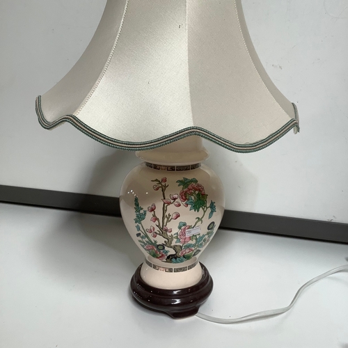 347 - Oriental ceramic lamp with shade