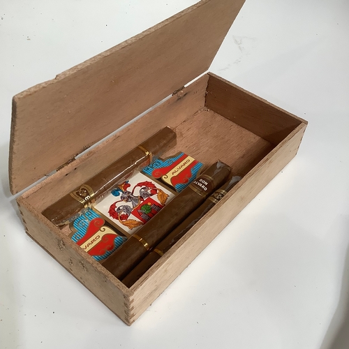 359 - Cigar box with 3 don alvaro cigars