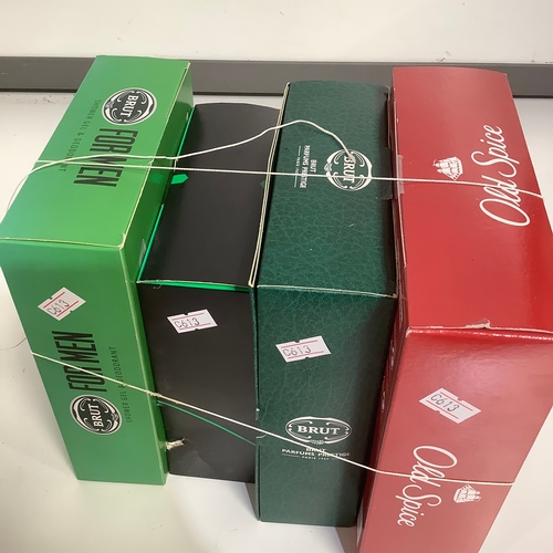 402 - Set of four men’s gift sets includes Brut for men lynx brut plus old spice new in boxes