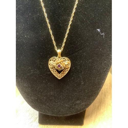 78 - 925 silver necklace with heart pendant in gold colour - 8.1g