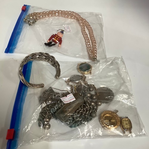 85 - Quantity of costume jewellery inc heavy chains & watches