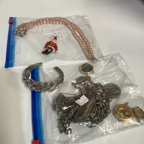 85 - Quantity of costume jewellery inc heavy chains & watches