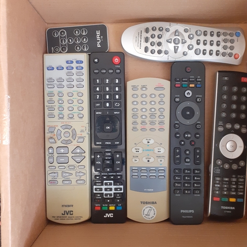 72A - Quantity of remote controls.  Top brands included, Hillips, Toshiba, Techbika etc.