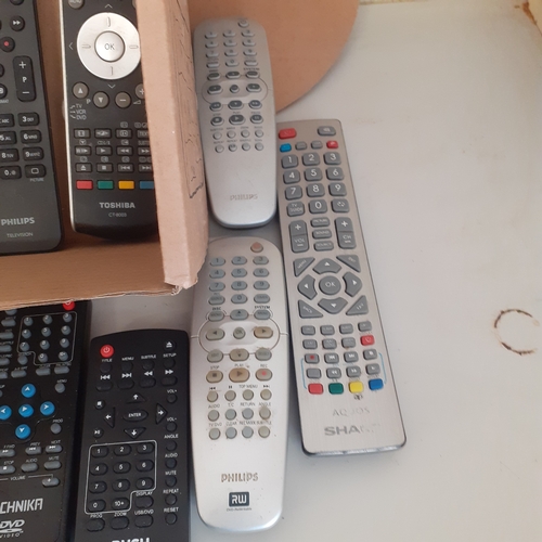 72A - Quantity of remote controls.  Top brands included, Hillips, Toshiba, Techbika etc.