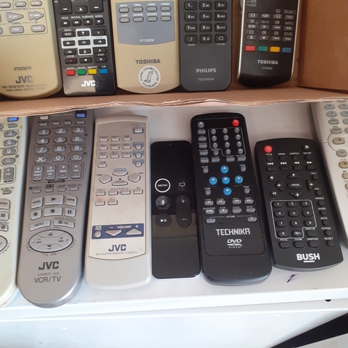 72A - Quantity of remote controls.  Top brands included, Hillips, Toshiba, Techbika etc.