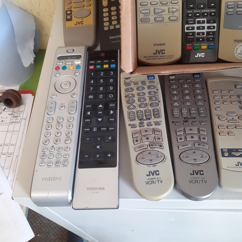 72A - Quantity of remote controls.  Top brands included, Hillips, Toshiba, Techbika etc.