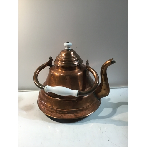 36 - Large copper kettle