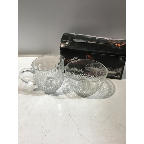 43 - Roxane glass cream jug and sugar bowl