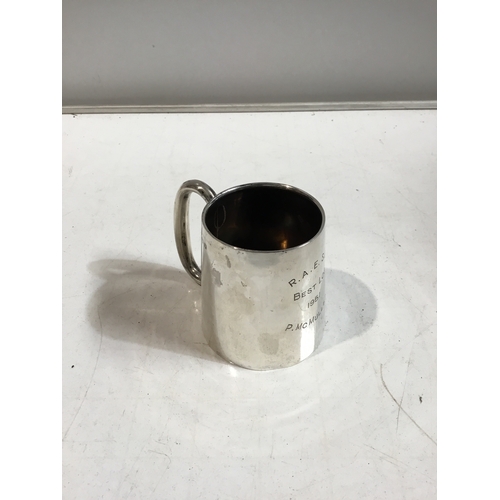 46 - Small tankard engraved with R.A.E. S.C. Best Log 1951 P.Mc Mullen