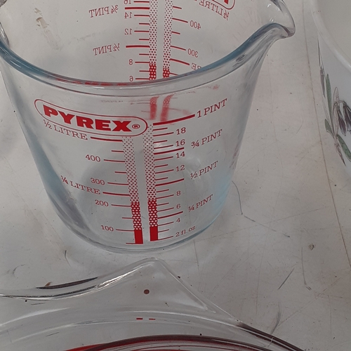 10 - Pyrex lot. Mixed dishes and lids. Some vintage patterns. No damage