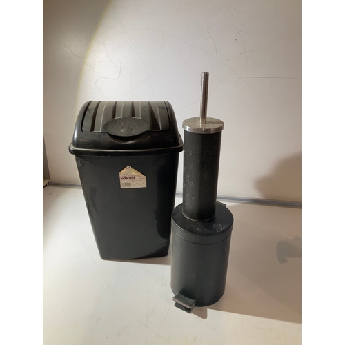 146 - Toilet brush, pedal bin and swing  bin