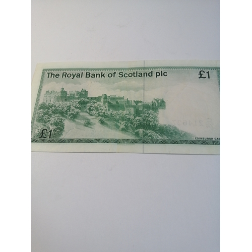 29A - COINS : Scottish one pound note Dated 1st October 1983