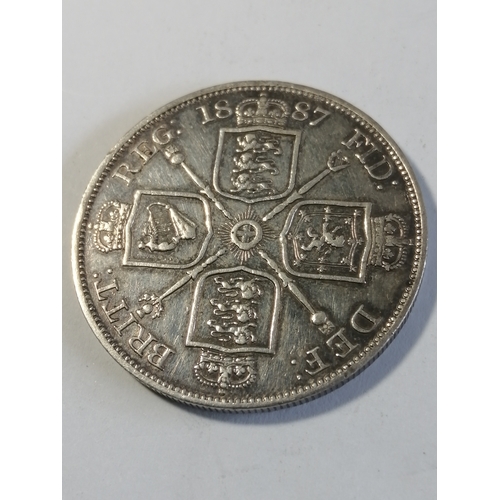 36A - COINS : 1887 Victorian Double florin