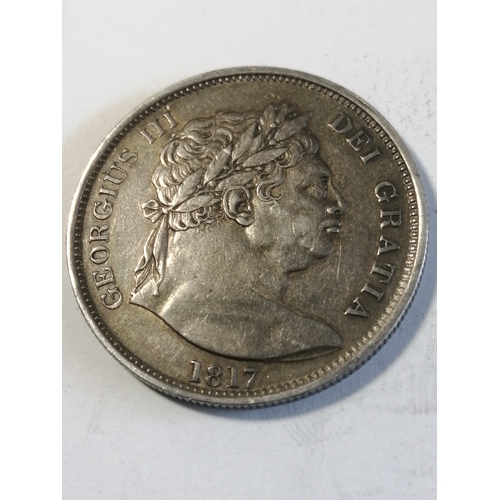 37A - COINS : 1817 George III halfcrown in good very fine condition