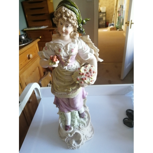 40A - German Bisque girl figurine (41cm tall)